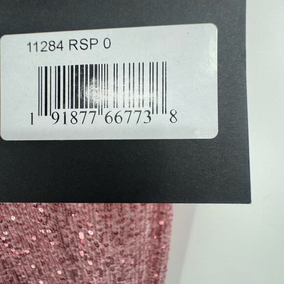 Mac Duggal 11284 Gorgeous Square Neckline Sequined Sheath Rose Pink Size 0 NWT - Picture 10 of 11